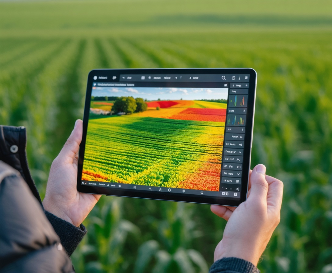 Планшет с тепловой картой поля